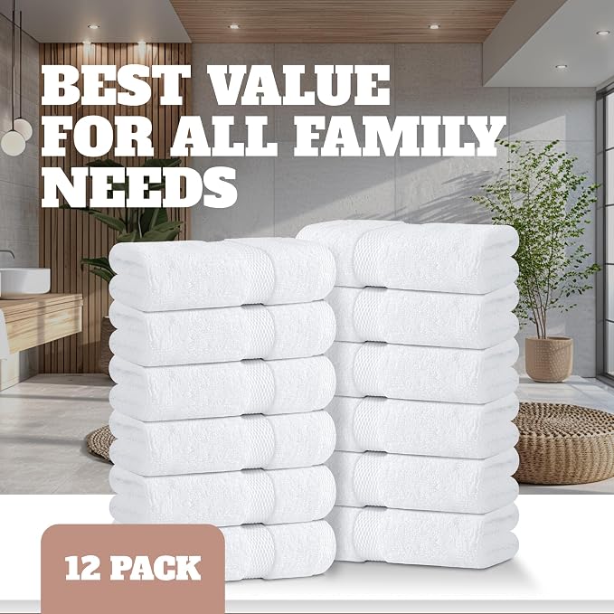 Wealuxe White Washcloths 48 Pack - Image 4