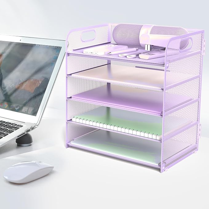 Letter Tray Paper Organizer 5-Tier Desk Organizer File Organizer Paper Holder - Image 6