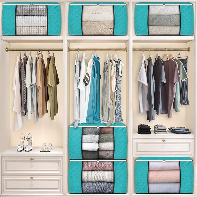 90L Clothes Storage, Foldable Thick Fabric Blanket Storage Bags | Foldable - Image 7