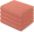Homaxy 100% Cotton Waffle Weave Kitchen Dish Towels 4-Pack, Coral | 13 x 28 by Homaxy