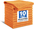 TEAWOO 10 PCS Orange Microfiber Cleaning Cloths, Car Towels, Kitchen Towels by TEAWOO
