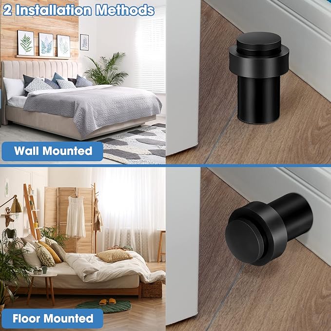 Chumia 6 Pcs Floor Mounted Door Stopper Stainless Steel, Wall Protector - Image 4