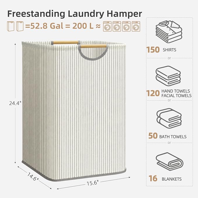 STORAGE MANIAC 2-Pack Large Laundry Hamper, 100L Collapsible Laundry Basket - Image 3