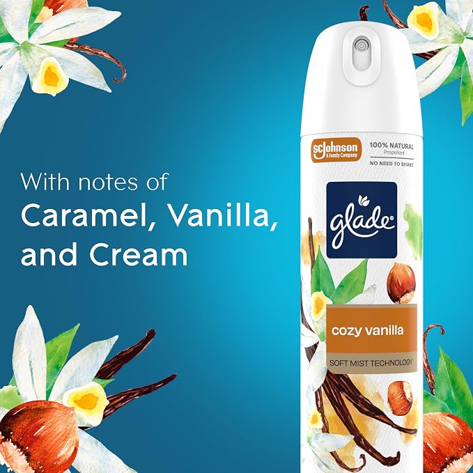 Glade Air Freshener Room Spray, Cozy Vanilla Scent, Odor Fighting to Deliver - Image 4