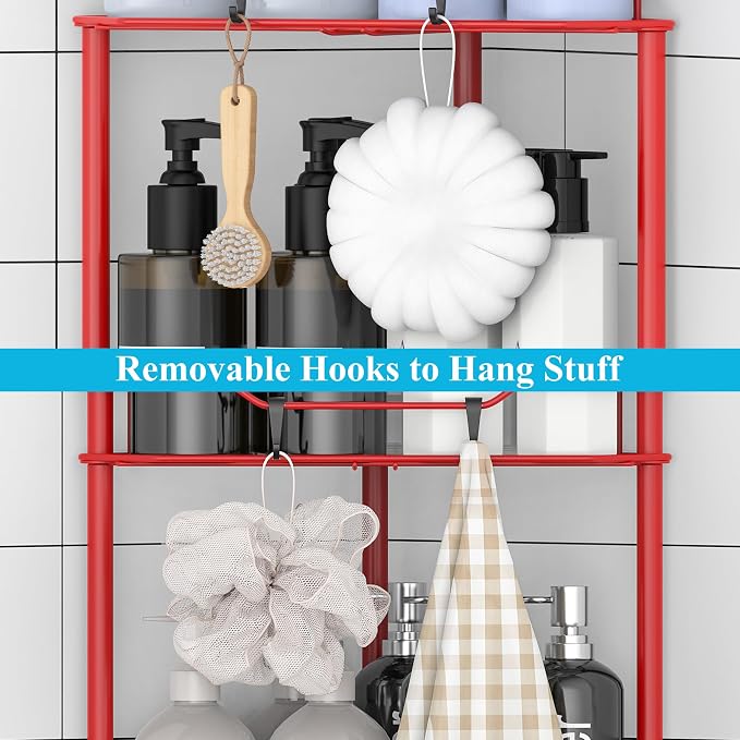 HuggieGems Metal Floor Standing Corner Shower Caddy, 3 Tier - Image 5