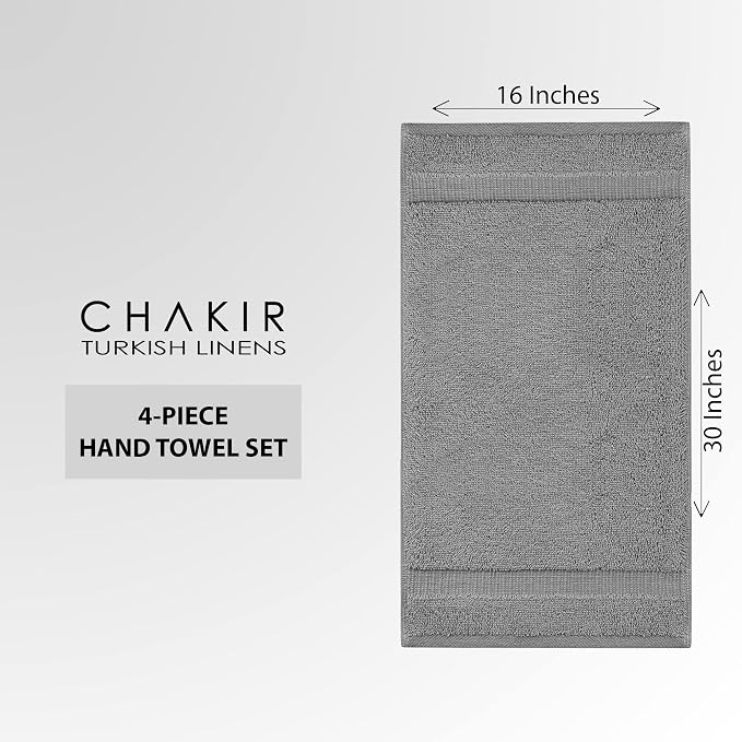 Chakir Turkish Linens 100% Cotton 4-Pack Hand Towels 16x30, Oeko-Tex Certified - Image 4