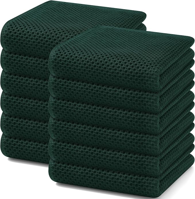 Homaxy 100% Cotton Waffle Weave Kitchen Dish Towels 12-Pack, Ultra Soft by Homaxy