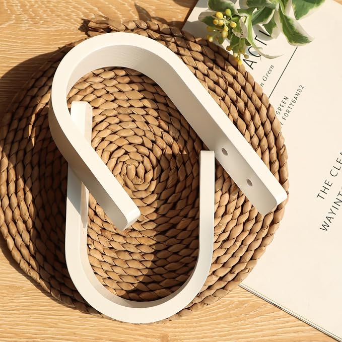 2 Pack Curtain Tiebacks Natural Wood Curtain Holdbacks, Wall-Mounted U-Shaped - Image 6