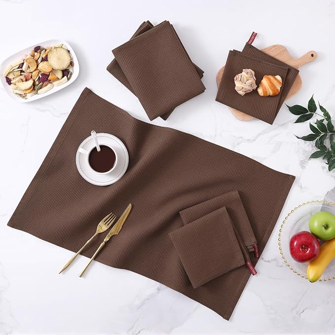 Homaxy 100% Cotton Waffle Weave Dish Cloths, 6 Pack - Image 6