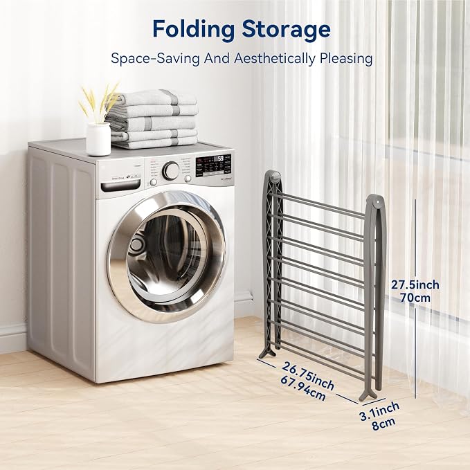Whitmor Spacemaker Folding Drying Rack, Indoor Clothes Organizer - Image 6