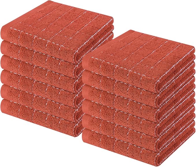 Homaxy 100% Cotton Terry Kitchen Towels, 12 Pack by Homaxy