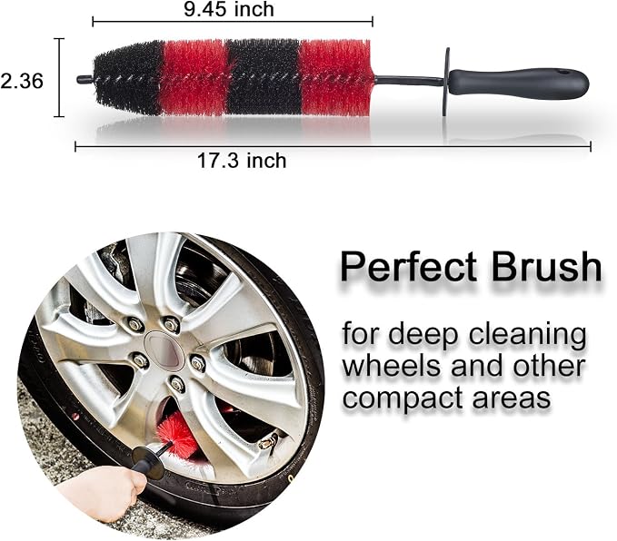 Premium Wheel /Rim Cleaning Brush Long Soft Bristle, Car Wheel Brush, Rim Tire - Image 3
