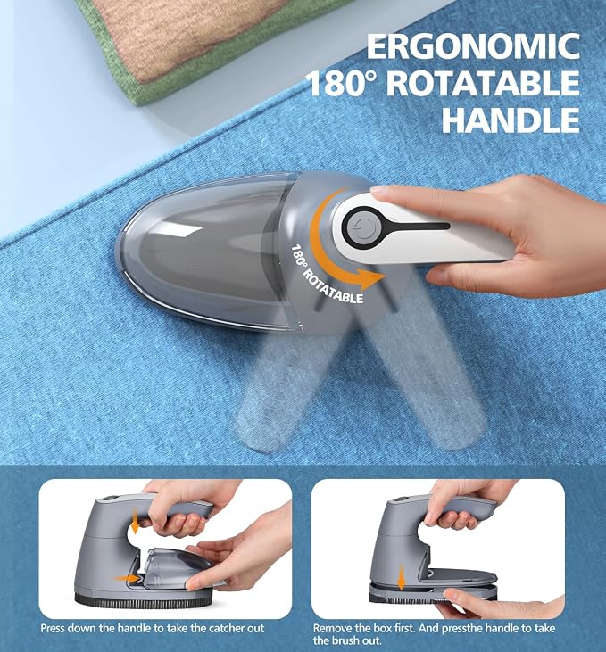 POPCHOSE Fabric Shaver, 6-Leaf Blades & Electrostatic Brush, Rechargeable | - Image 7