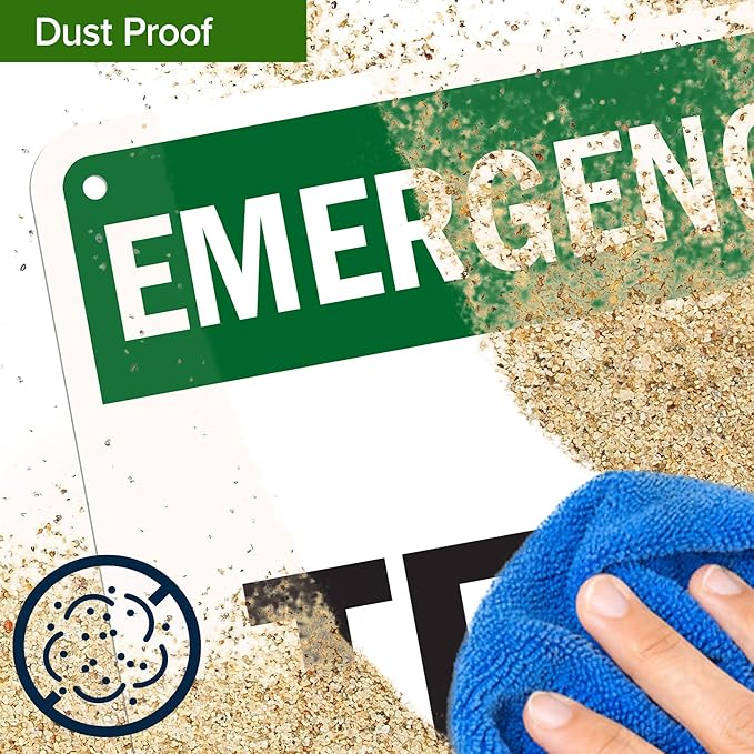 Custom Emergency Sign, OSHA Sign, 7x10 Inches, 55 mil thick HDPE (high density polyethylene), Made in USA by My Sign Center