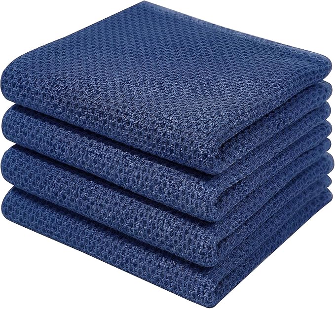 Homaxy 100% Cotton Waffle Weave Kitchen Dish Towels 4-Pack, Ultra Soft by Homaxy