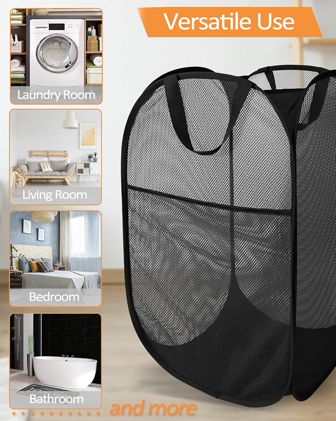 2 Pack Durable Collapsible Laundry Baskets - Image 7