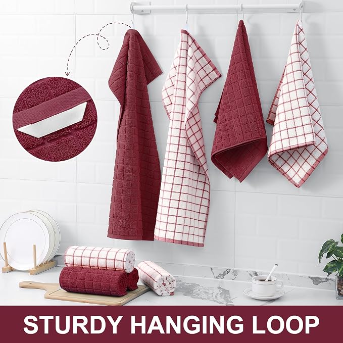 Homaxy Large Premium Cotton Kitchen Towels 16"x 28", 4 Pack - Image 6