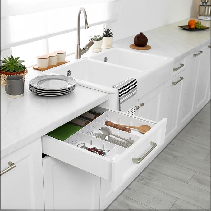 Simple Houseware Drawer Organizer Tray, 9 Adjustable Compartments, and Craft - Image 5