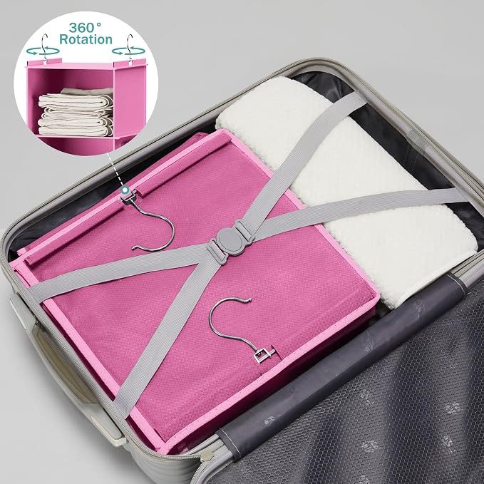 YOUDENOVA Hanging Closet Organizer and Storage, Light Pink | Breathable Fabric - Image 7