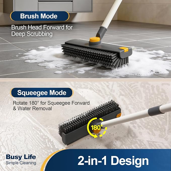 Yocada Floor Scrub Brush 3 in 1 Dual-Sided Stiff Bristle Scrubber Brush | - Image 4