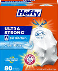 Hefty Ultra Strong 13 Gal Kitchen Trash Bags, Clean Burst, 80ct | 13G Tall by Hefty