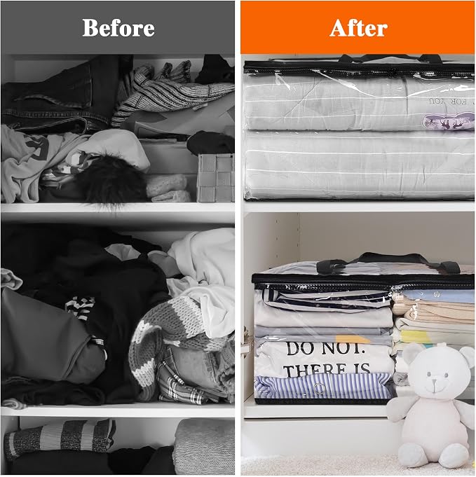 7 Pack Clear Clothes Storage Bags - Image 6