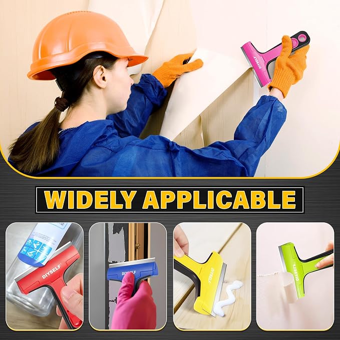 DIYSELF Window Scraper with 10 Extra 4" Razor Blades, Razor Scraper Tool | Wide - Image 4