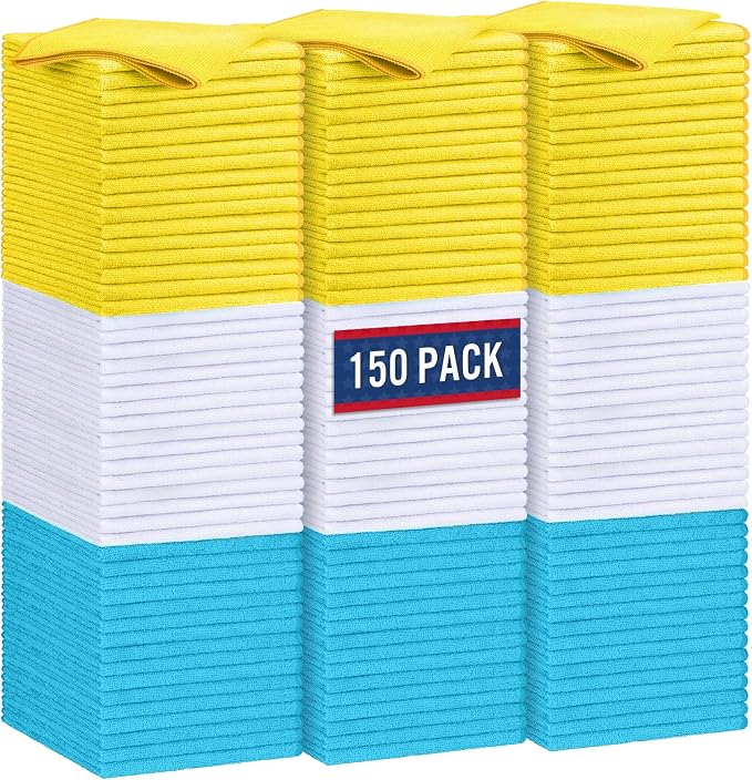 GLIMGLINT Microfiber Cleaning Cloth, 150PK Reusable Cleaning Rags, Highly by Unknown