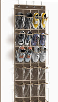 Simple Houseware 24 Pockets Clear Over the Door Shoe Organizer, 4 Durable Metal by SimpleHouseware