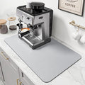 PoYang 24x16 Inch Coffee Mat, Large Dish Drying Mat, Light Gray | Quickly by PoYang