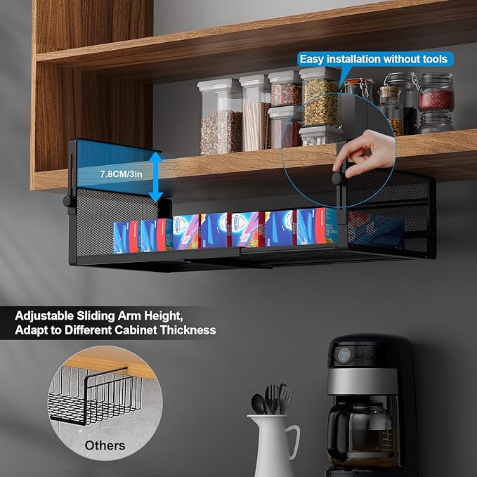 AmonHouseware 2Pack Expandable Under Shelf Storage Basket Organizer - Image 3