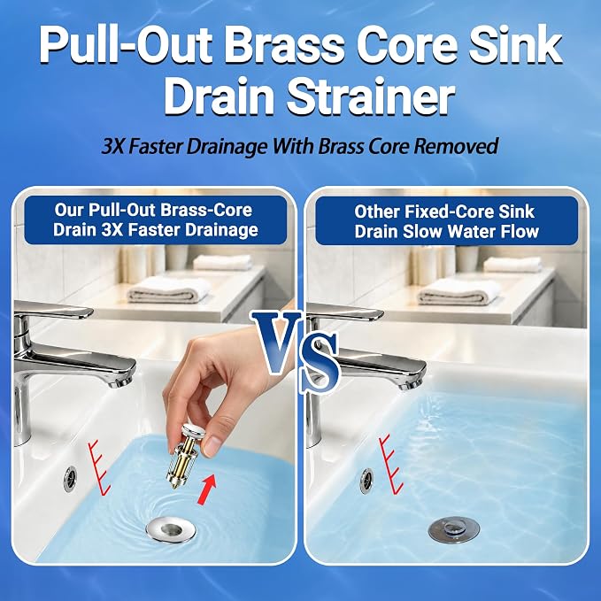 Bathroom Sink Drain Strainer, Pop-up Sink Drain Strainer - Image 4