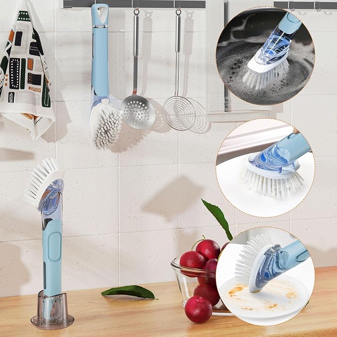 RIMAY Soap Dispensing Dish Brush Dish Scrubber - Image 7