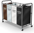 ROMOON Laundry Hamper Sorter Cart, 4-Section Organizer by ROMOON
