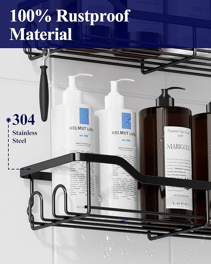 Kitsure Shower Caddy, Adhesive Shower Organizer - Image 6
