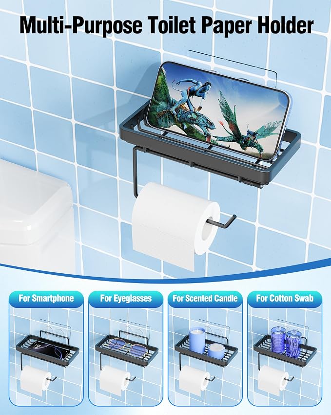 Shower Caddy 7 Pack, Adhesive Bathroom Shower Organizer - Image 3