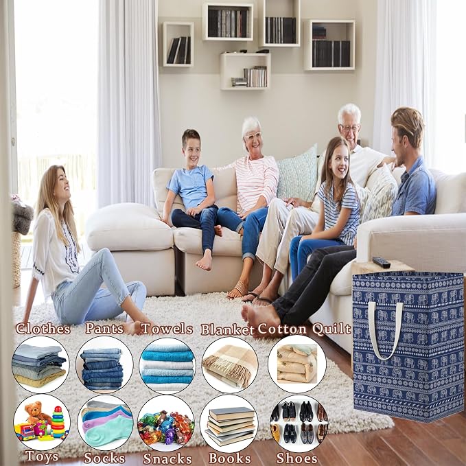 Waterproof Laundry Hamper Collapsible Laundry Basket Extended Cotton Handle - Image 5