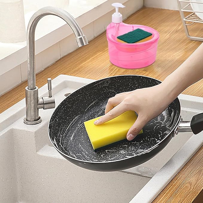 Dishwashing Soap Dispenser, 2 in 1 Counter Dish Washing Soap Dispenser - Image 4