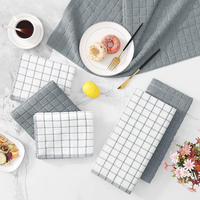 Homaxy Large Premium Cotton Kitchen Towels 16"x 28", 8 Pack - Image 9