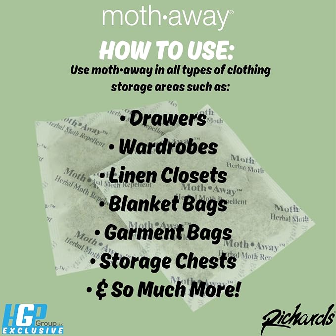 Richards Homewares Moth Away Sachets – 24-Pack Natural Herbal Moth Repellent - Image 3
