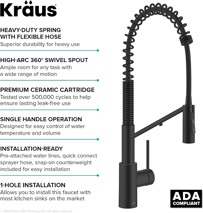 KRAUS Oletto 2-in-1 Commercial Style Pull-Down Single Handle Water Filter - Image 14