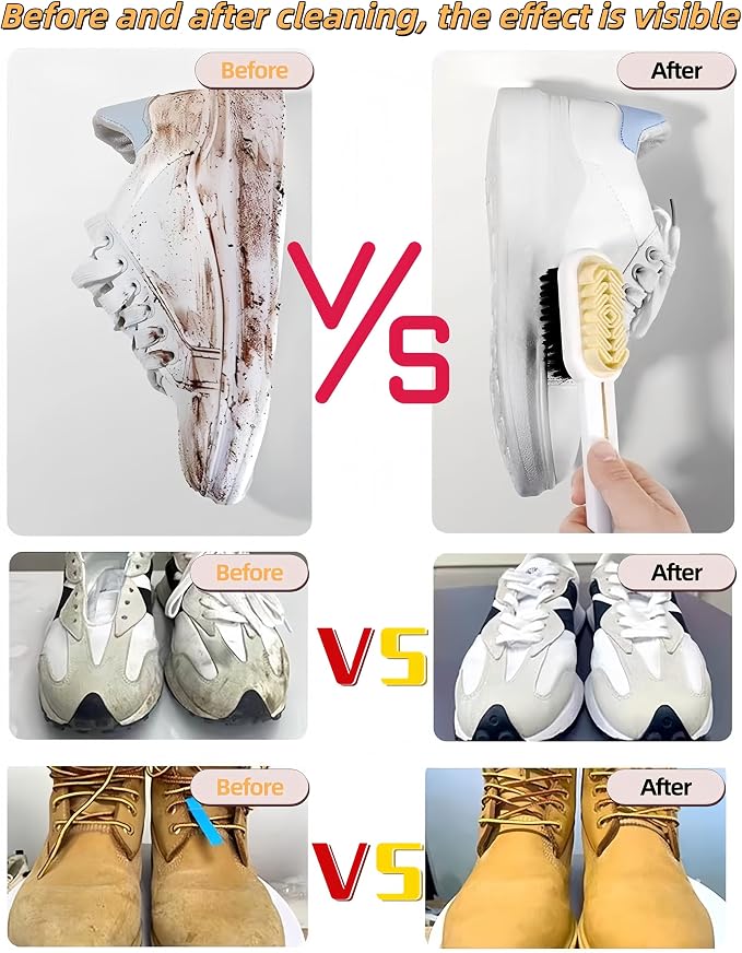 3 Pack Shoe Cleaning Brush Suede Cleaner Brush Scrub Shoe Brushes - Image 7