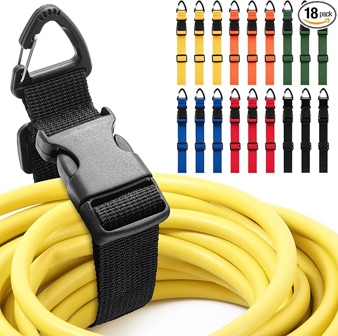 18 Pack Adjustable Extension Cord Holder Straps, Heavy Duty Triangle Clips by Wowangce