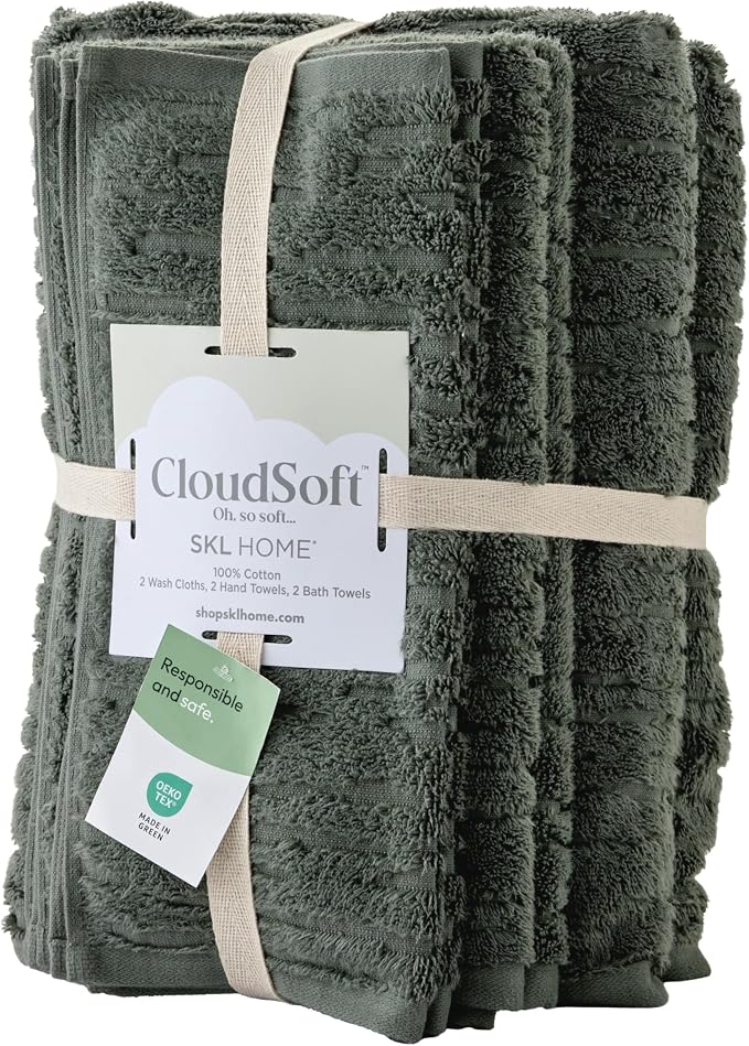 SKL Home CloudSoft Bath Towel Set, 100% Cotton Luxury, 2 hand towels, 2 - Image 7