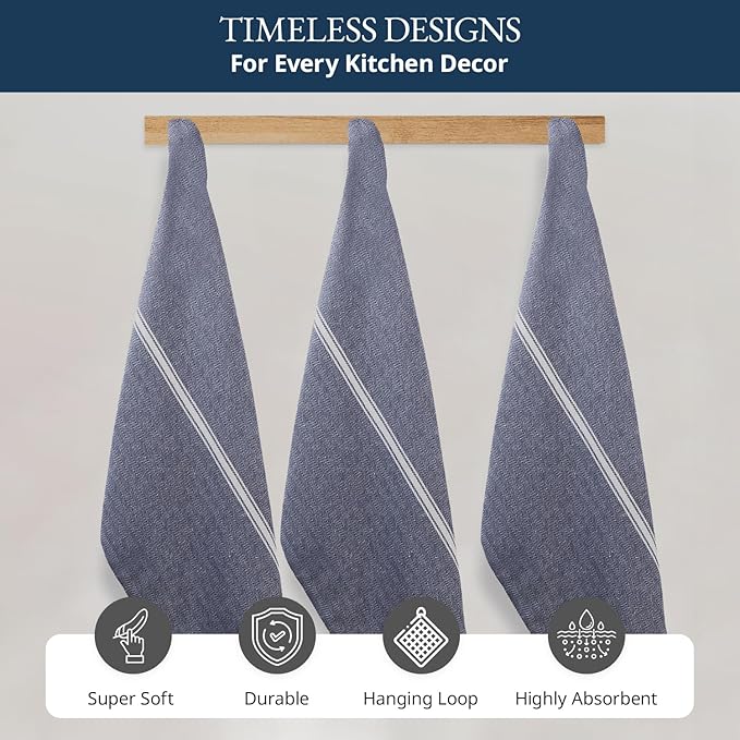 LANE LINEN Kitchen Towels 100% Cotton Absorbent Lint-Free 6 Pack - Image 7