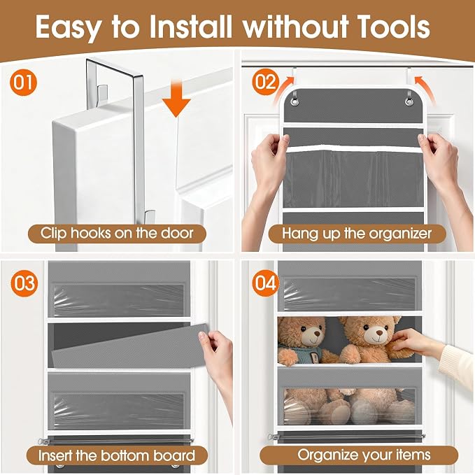 Over The Door Organizer Storage behind Door Hanging Organizer - Image 3