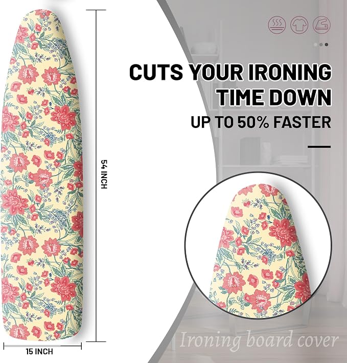 Extra Thick Ironing Board Cover and Pad, Floral Farmhouse 15x54 Ironing Board - Image 2