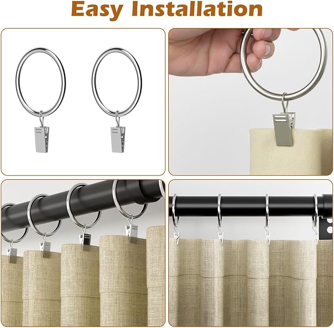24 Pack Silver Metal Curtain Rings - Image 4
