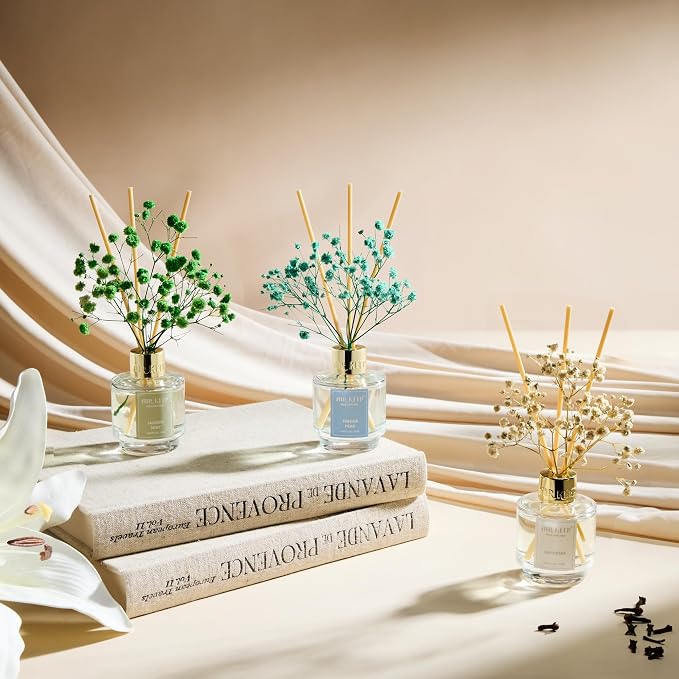 Reed Diffuser Set of 3, Jasmine Mint Gardenia Freesia Pear Oil Reed Diffusers - Image 7