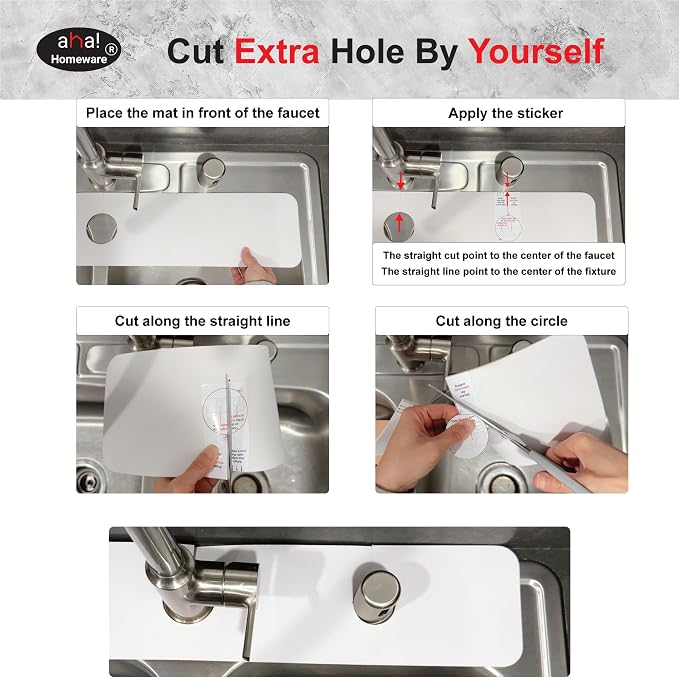Faucet Mat Kitchen Sink Cuttable : AHA HOMEWARE Kitchen Sink Splash Guard Deck - Image 6